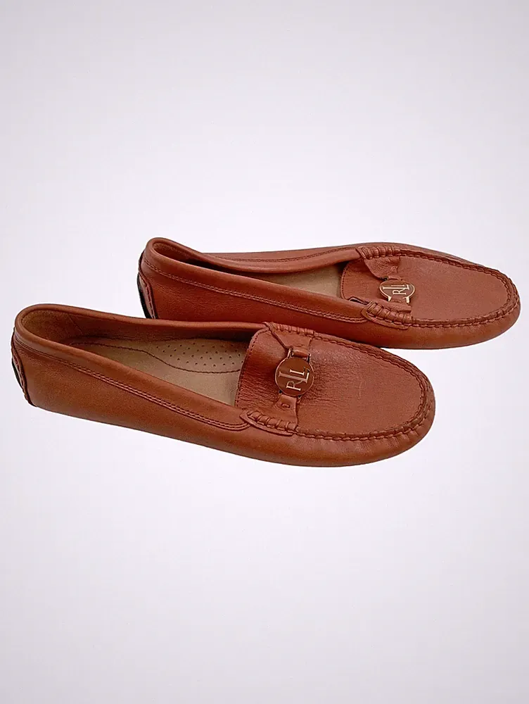Lauren Ralph Lauren Loafer Damen Gr. 40 Leder Cognac
