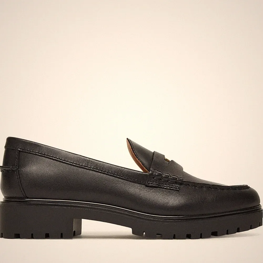 Lauren Ralph Lauren Marli Damen Schwarze Leder Loafer Freizeit 802967752001