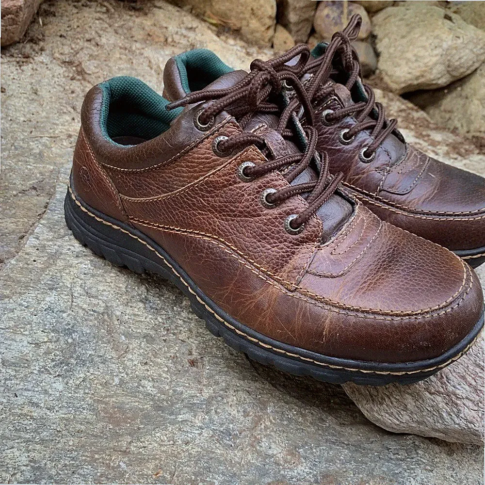 Leather Oxfords Shoes Men Size 9 Dark Brown Rugged Casual Earth Spirit