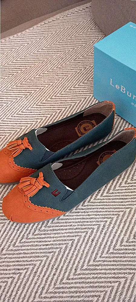 LeBunny Bleu Damen Slipper Grün Beige EU 38 Rockabilly Loafer Ballerina Vintage