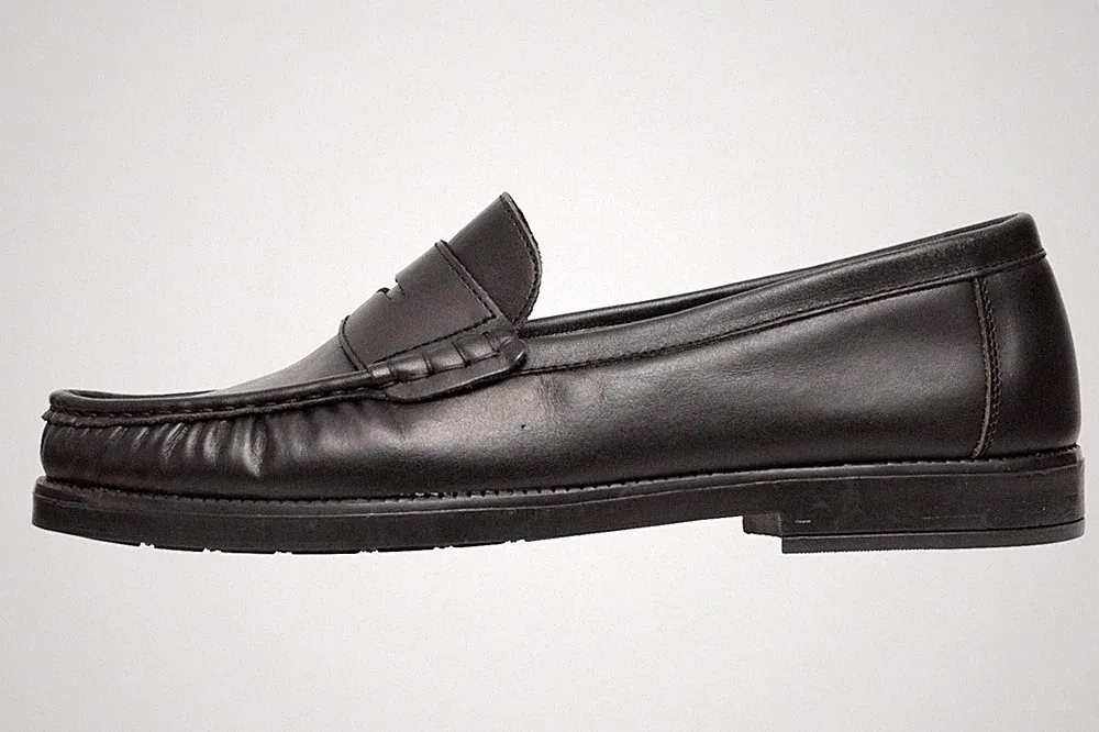 Leder Anzugschuhe Herren schwarz Penny Loafer Slipper Mokassins Made in Spain