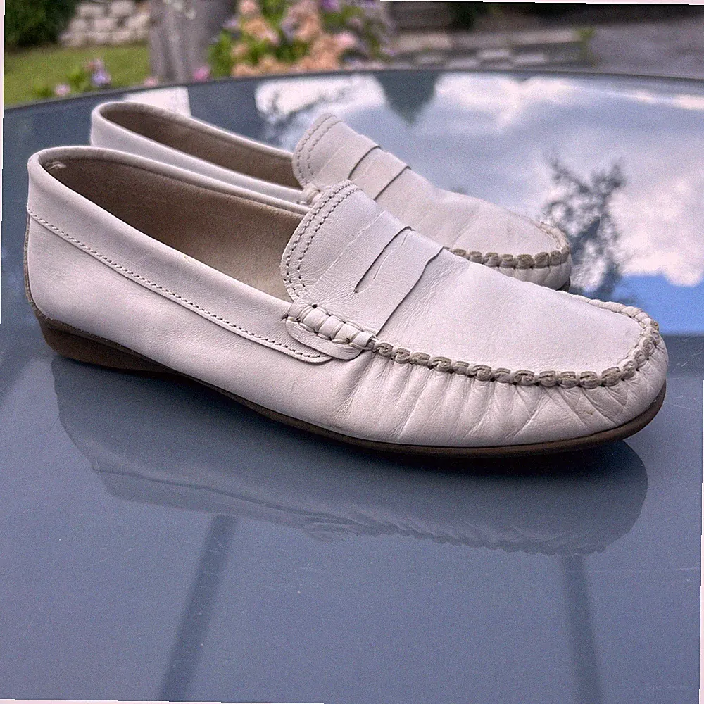 Leder loafer 38 Weis Damen