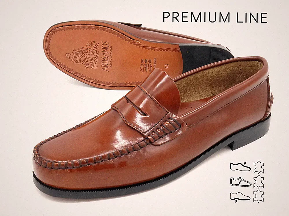 Leder Penny Loafer Herren braun Slipper genähte Business Schuhe mit Ledersohle F