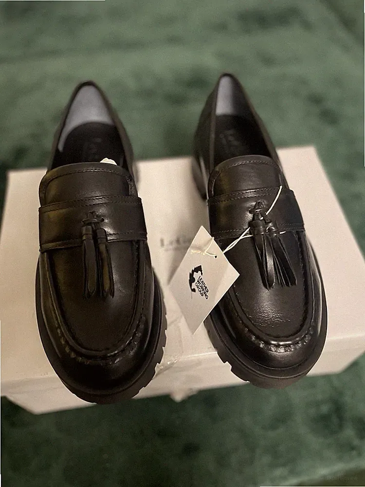 LeGer Chunky Loafer Schwarz mit Quasten – Neu mit Box – EU 39