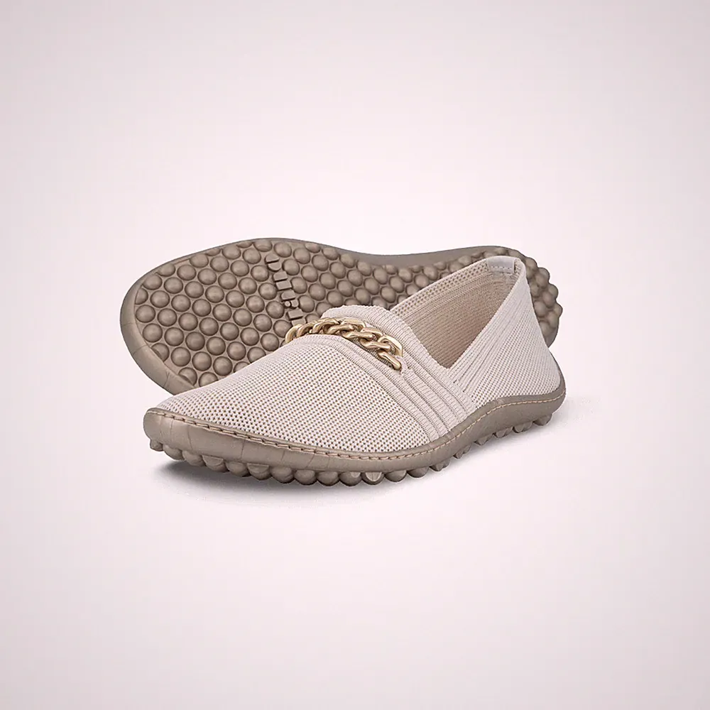 Leguano LADY famous gold Ballerina Barfußschuh Gr. 37 - 43 Loafer Style elegant
