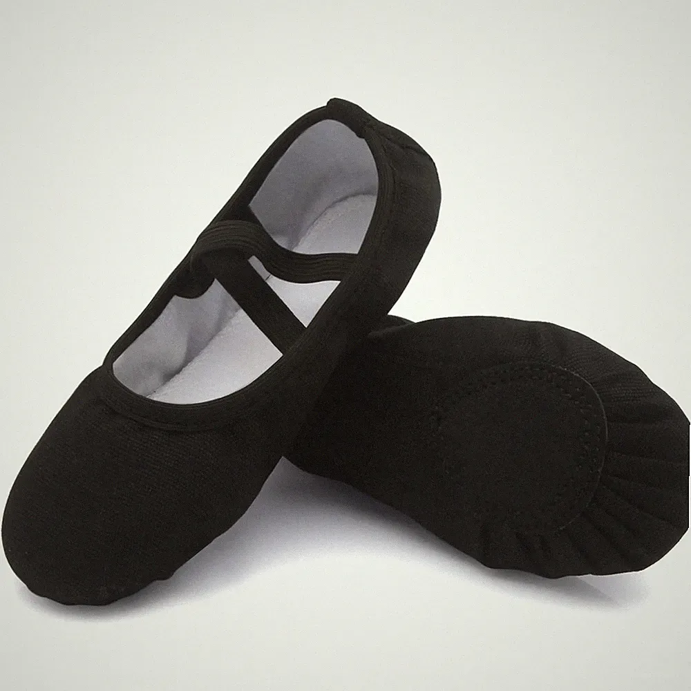 Leinwand Ballettschuhe Mädchen Flache Ballettschläppchen Kinder Leicht Weich...