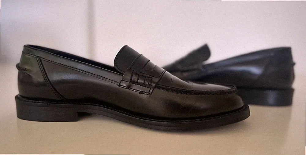 Lemare Loafer Slip-On Leder Schwarz EU 38 Unisex Erwachsene Gummisohle