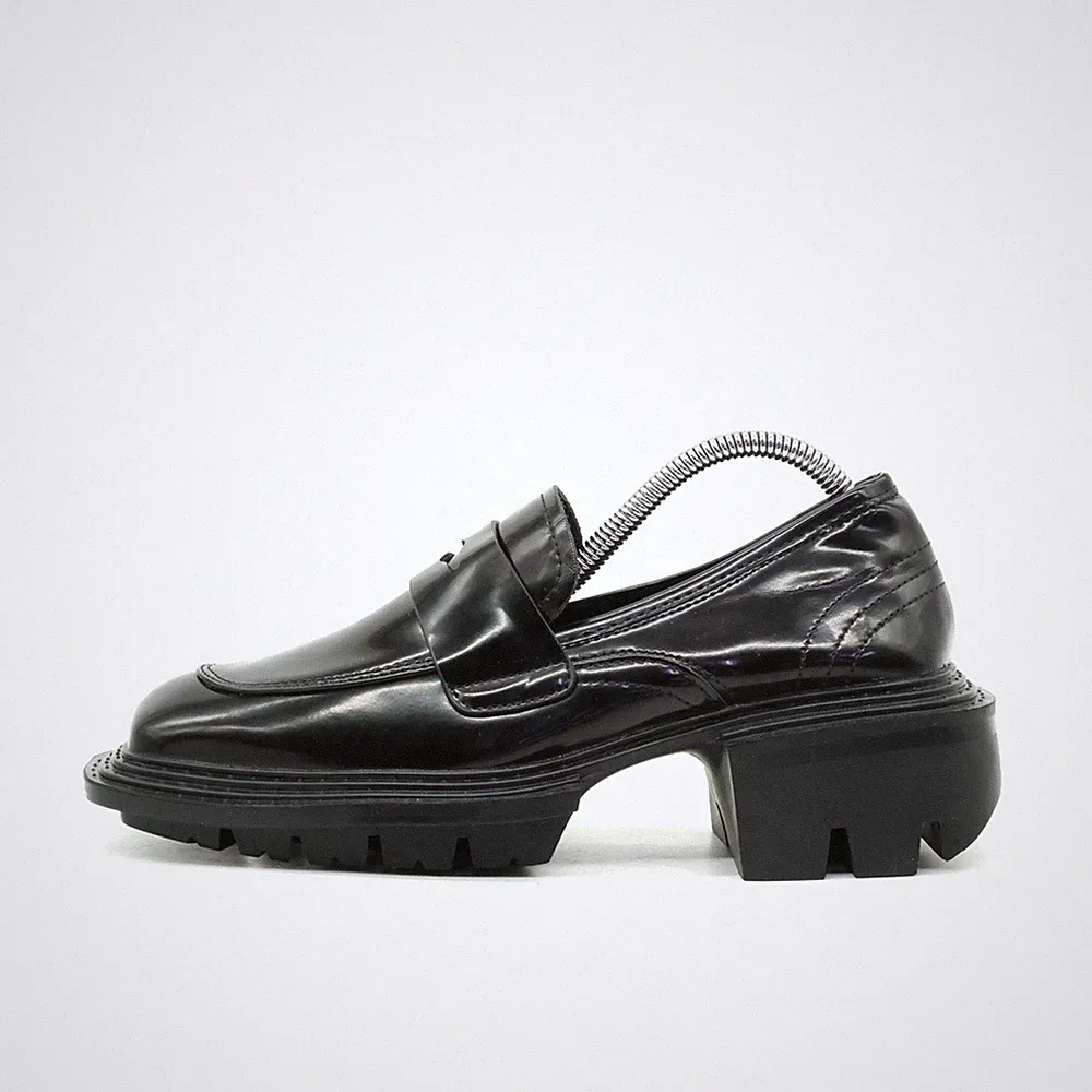 LIANSURAN Damen 2160 Loafer schwarz Leder Low-Top Chunky- Business EU 37