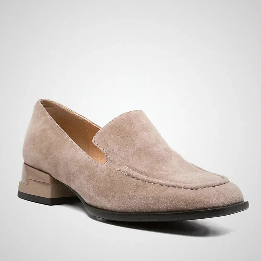 Linda Baumann Damen Beige Wildleder Loafer Freizeit LDB6585-26111BEI