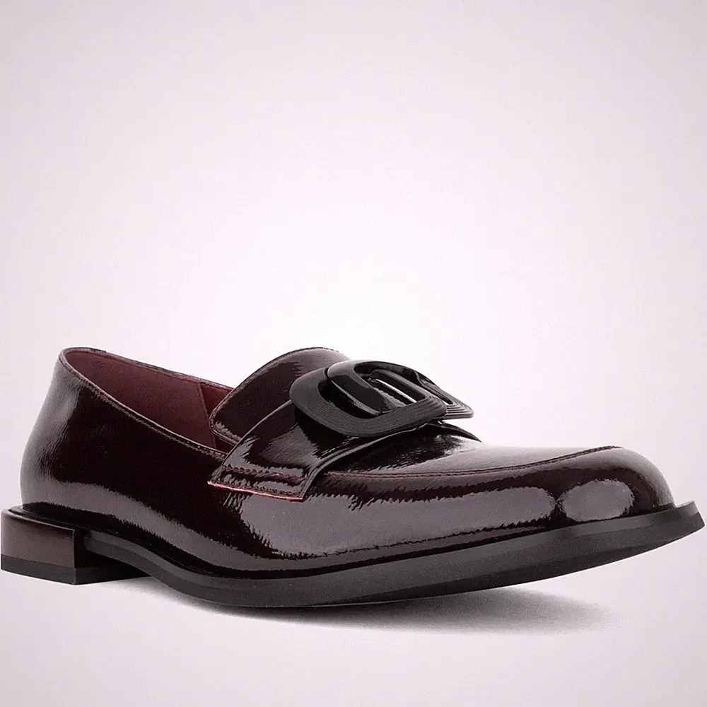 Linda Baumann Damen Rote Leder Loafer Freizeit LDB6585-25217BRD
