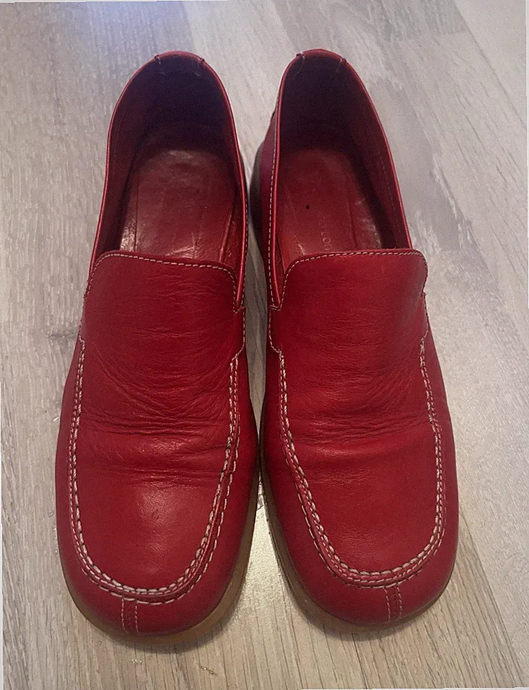 Lloyd Damen Slipper Loafer Leder Rot Gr. 37 – guter Zustand