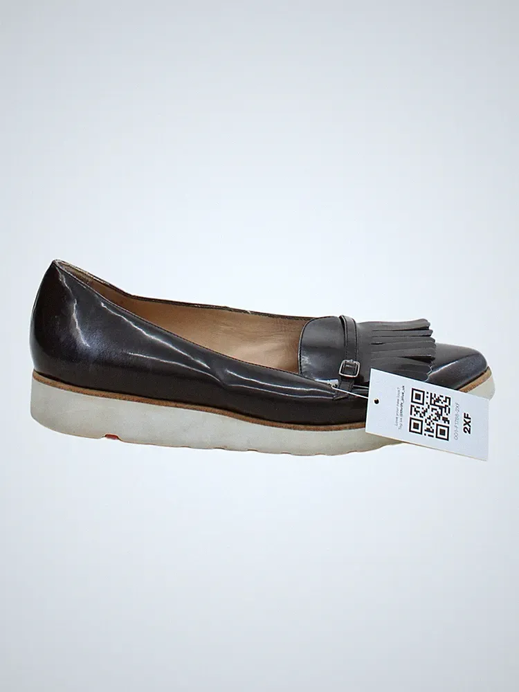 Lloyd flache Damenschuhe UK 7 schwarz 100 % Leder Halbschuh