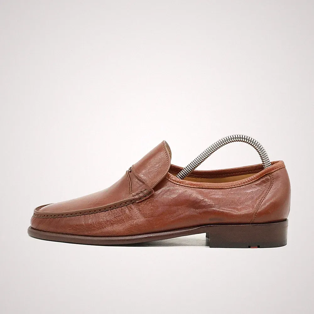 Lloyd Herren Slipper EU 41,5 Penny Loafer Braun Leder Handgefertigt Classic
