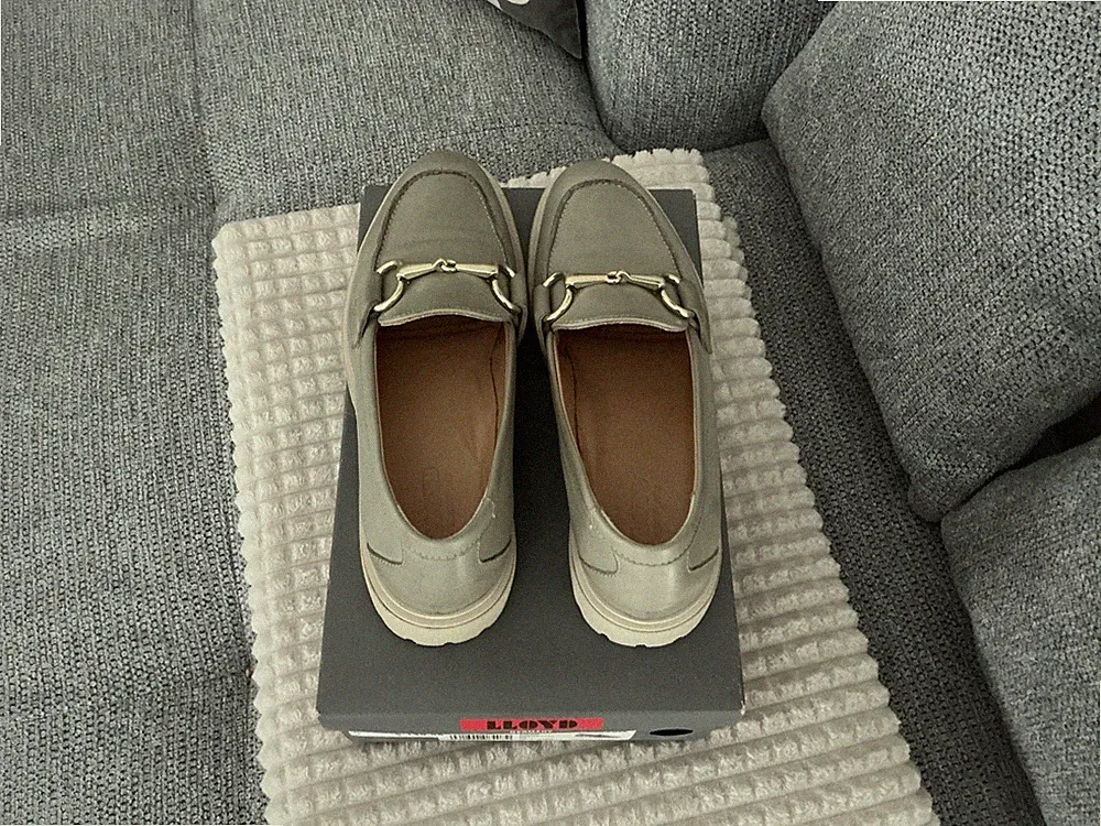 Lloyd Loafer Halbschuhe Slipper Horsebite UK 5 38 Fb. Salbei Wie neu NP 149,95€