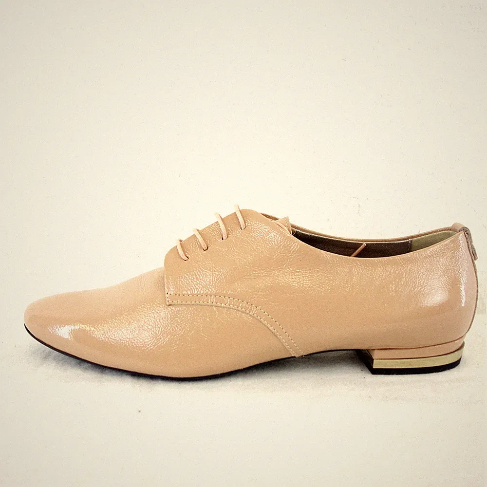 Loafer AGL Beige 39,5 40,5 Damen Schuhe Dandy Leder Nude Glanz Elegant Np245 Neu
