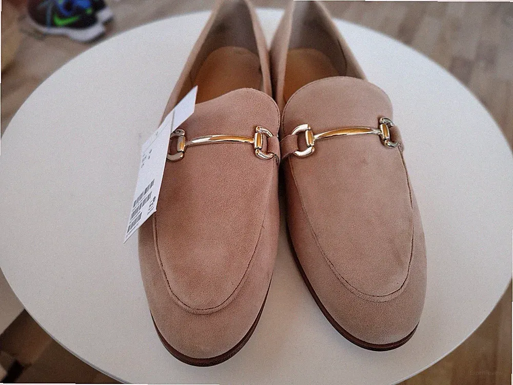 Loafer aus Velourleder, beige, ungenutzt, H&M Premium Selection, Gr. 41