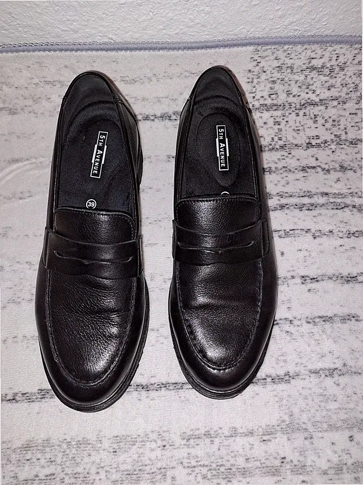 Loafer Damen Größe 39 Leder 5th Avenue Schwarz Top Zustand