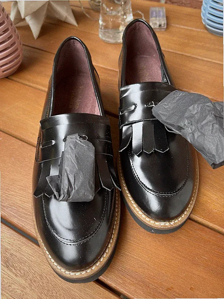 Loafer Damen, Leder, Schwarz, Größe 41, Neu