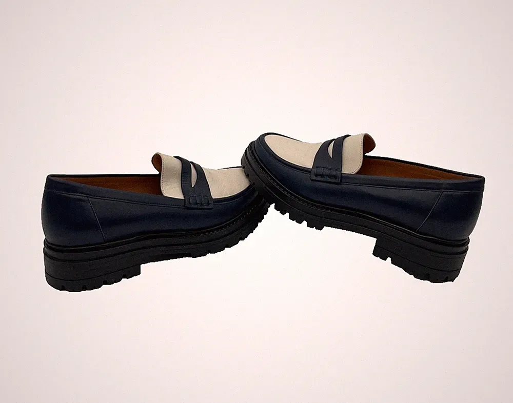 Loafer Damen SÉZANE; Gr. 39; Dunkelblau; Wie Neu