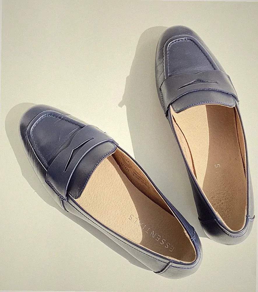Loafer echt Leder Slipper Mokassins Gr. 38 BLAU