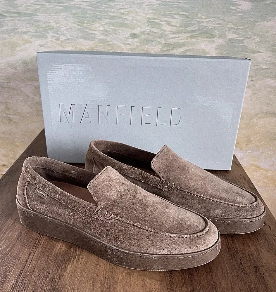 Loafer Leder taupe Gr.41 Herren Edel Elegant Bequem Manfield NEU