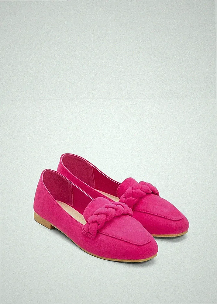Loafer mit Flechtdetails Gr. 42 Pinklady Damen Slipper Freizeitschuhe Neu