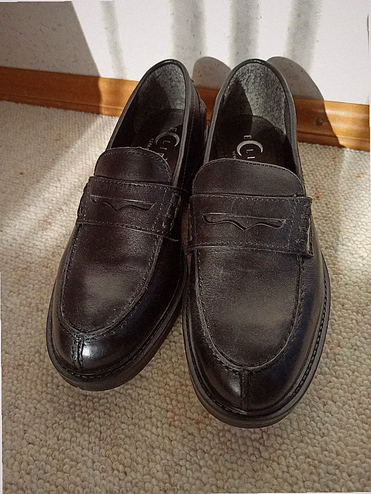 Loafer Mokassins Schwarz 36 Leder