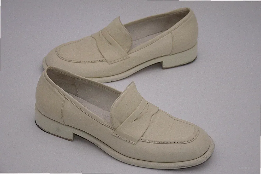 Loafer POMMEDOR Italy Damen Slipper Halbschuhe Gr.37 Leder Elfenbein Top