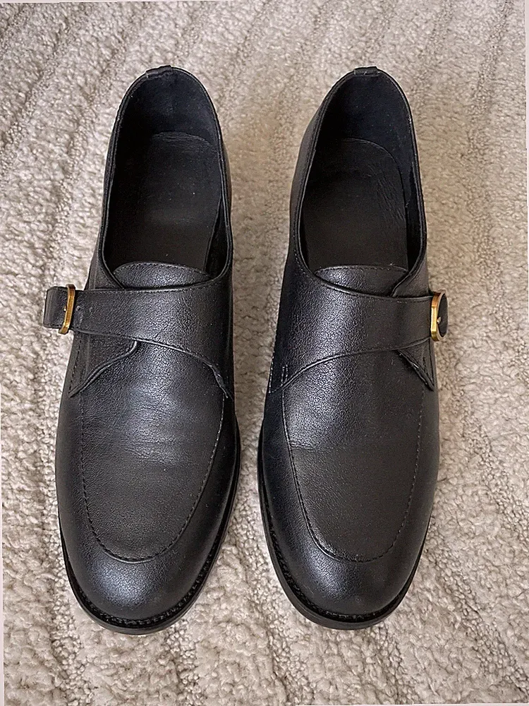 Loafer Schuhe 100% Echt Leder Gr.36 Schwarz