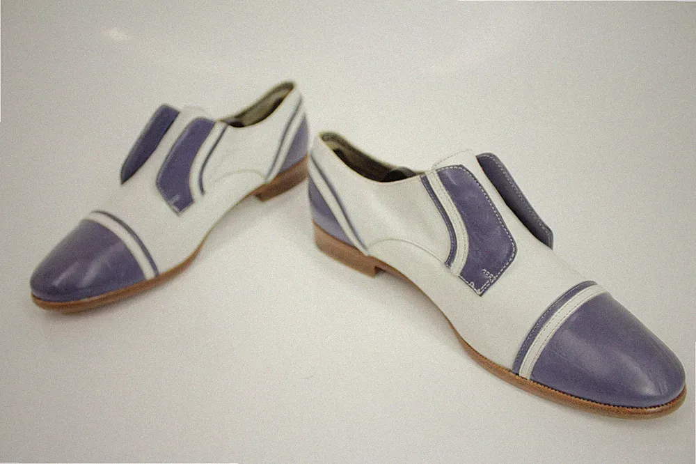 Loafer Slipper Fratelli Rossetti Italien Vollleder Weiß Lila Gr 39 Schnürlook