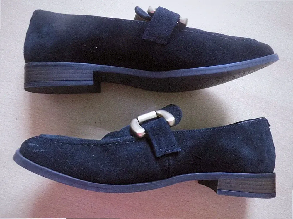 Loafer - von Bagatt - schwarzes Wildleder - Goldschnalle - Gr. 40 - Neu