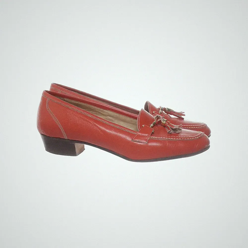 Loafers, Größe: 37 1/2, Orange, Damen #2Dz