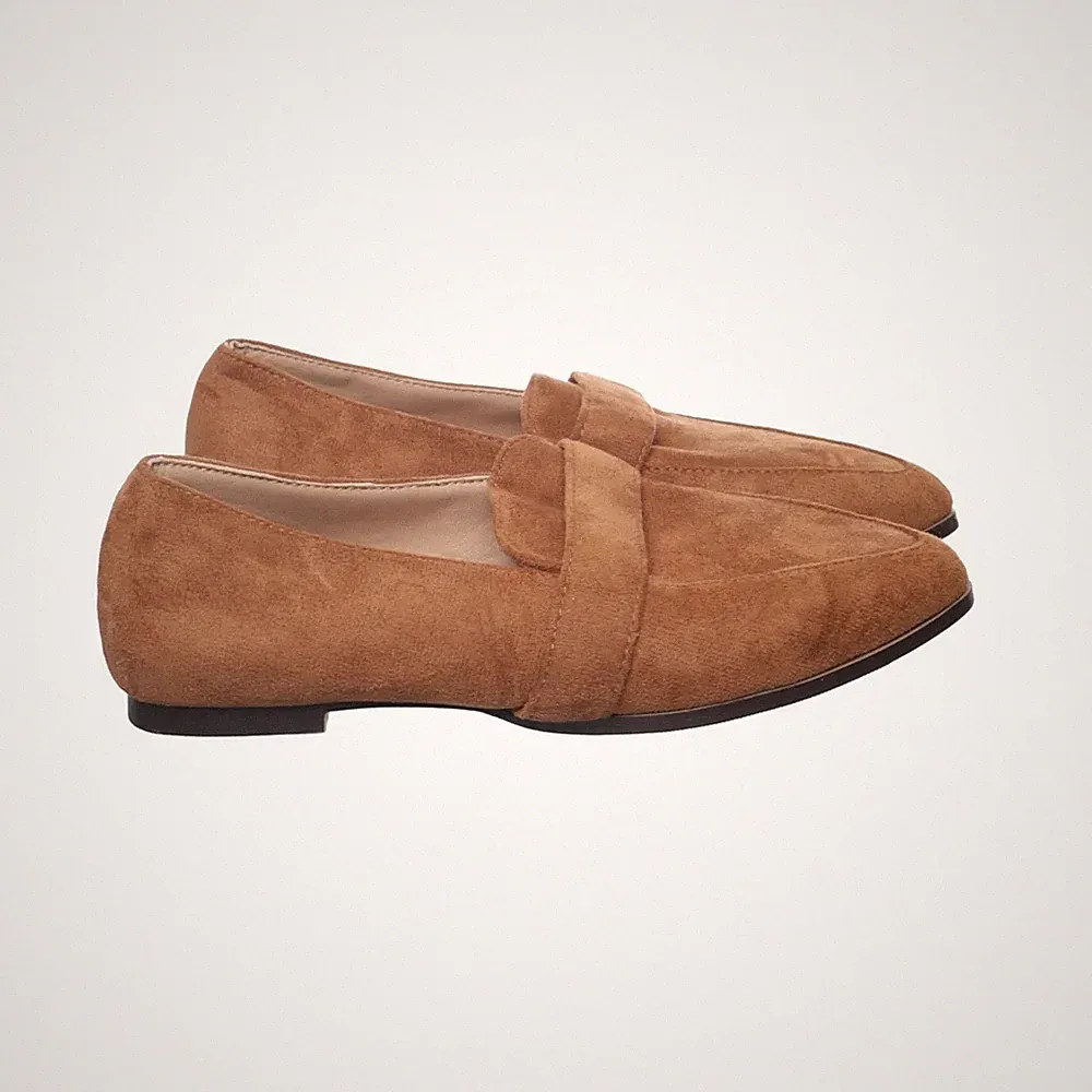 Loafers, Größe: 37, Wildlederimitat, Braun, Damen #XZo