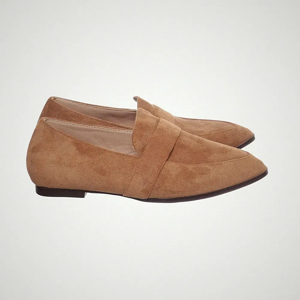Loafers, Größe: 37, Wildlederimitat/Polyurethan, Braun, Damen #FaL