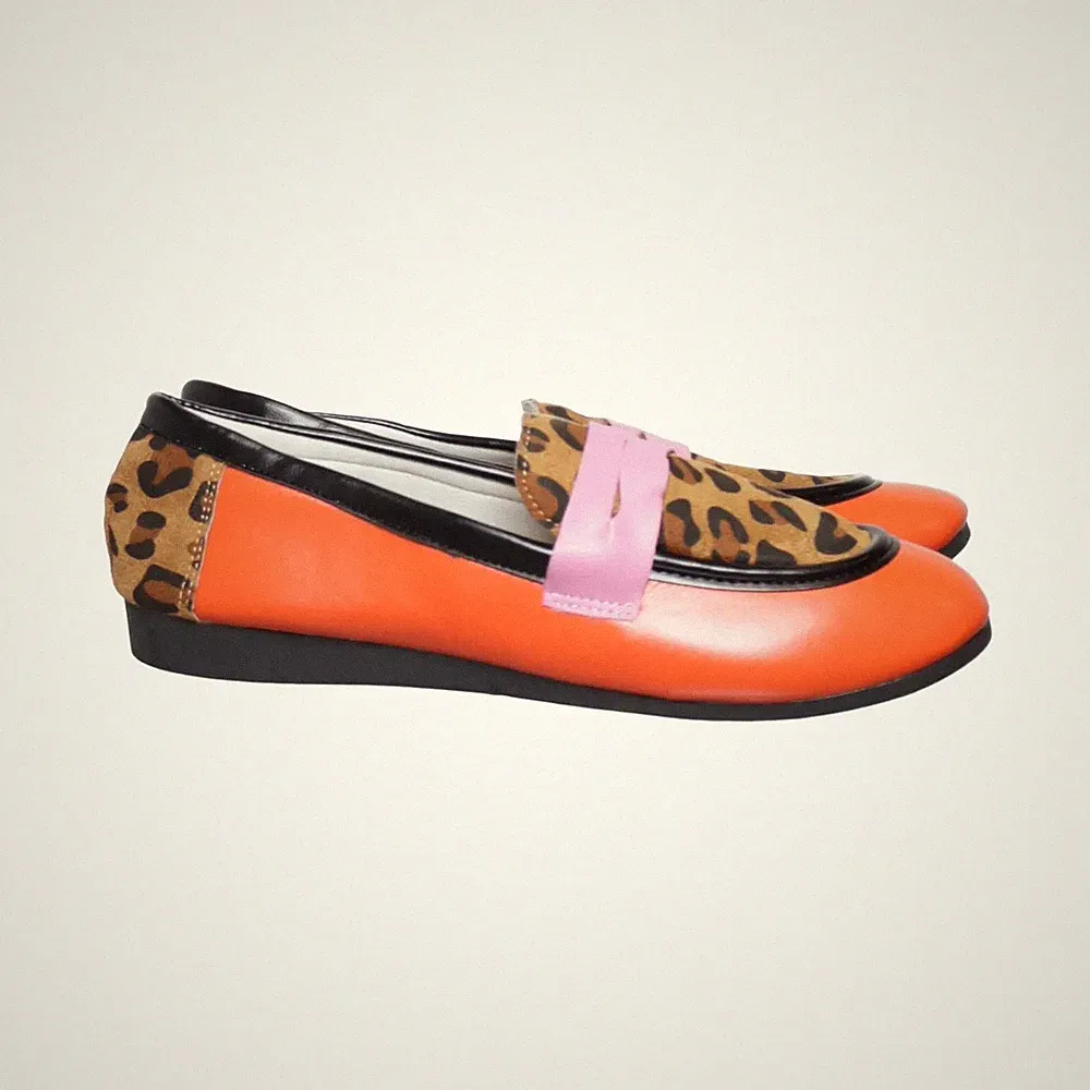 Loafers, Größe: 41, Orange/Mehrfarbig, Damen #mez