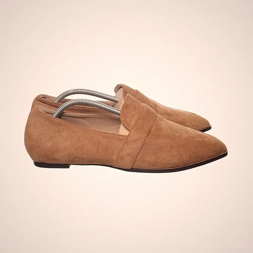 Loafers, Größe: 43, Wildlederimitat, Braun, Damen #cHG