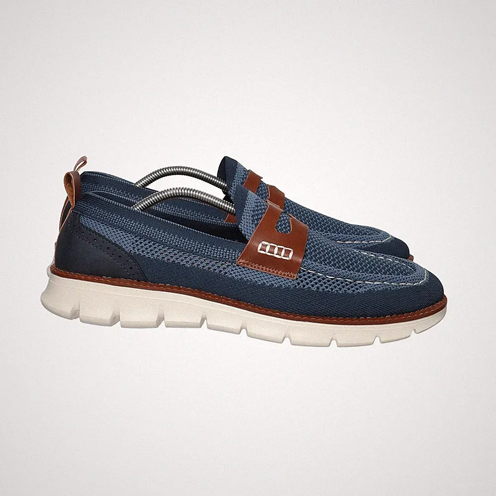 Loafers, Größe: 46, Blau/Braun/Weiß, Herren #pDE