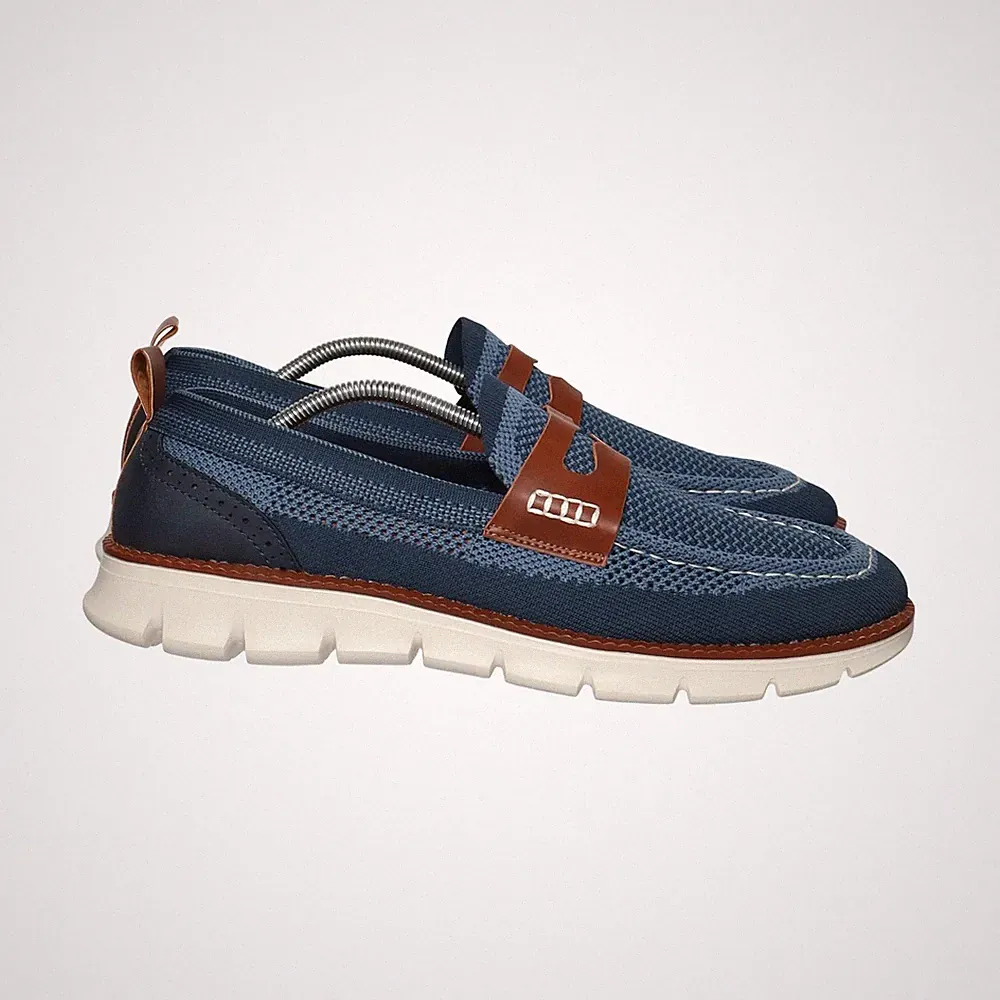 Loafers, Größe: 46, Blau/Braun/Weiß, Herren #pDE