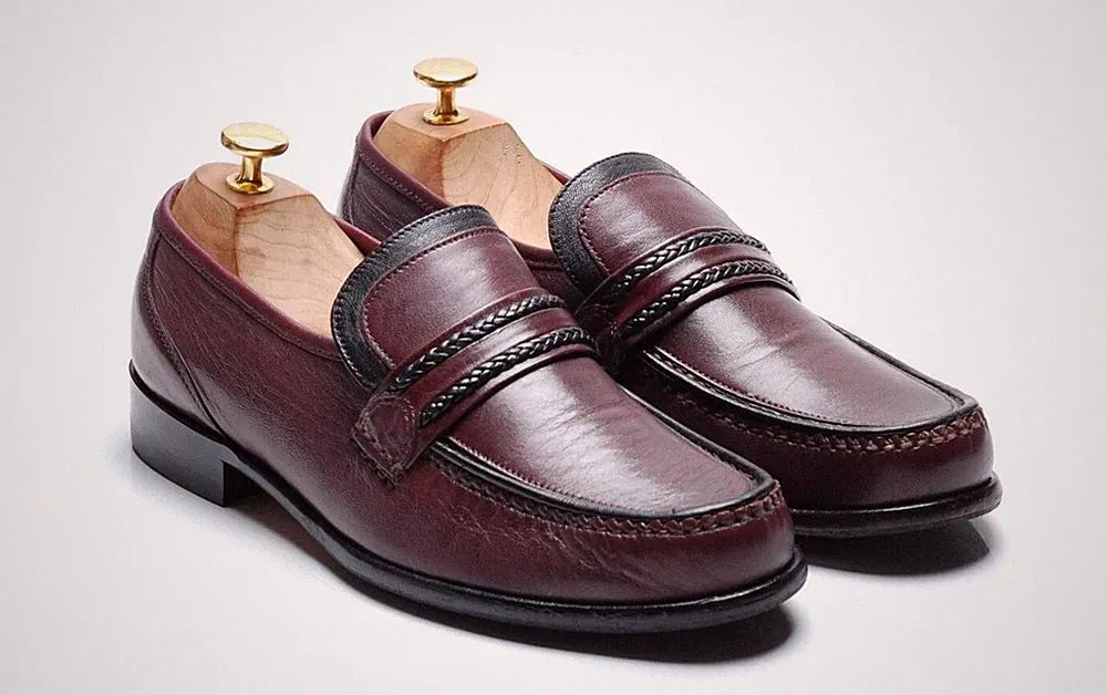 Loake Burgund Schuhe Halbschuhe Mokassins - `Rom` UK 7 GX US 8 EU 41