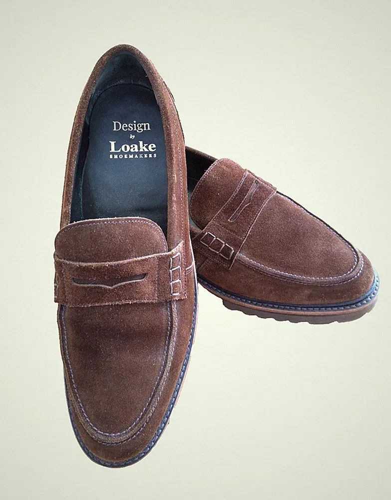 Loake Crux Loafer, Wildleder braun Gr. 42 (9), Design-Kollektion goodyear welted