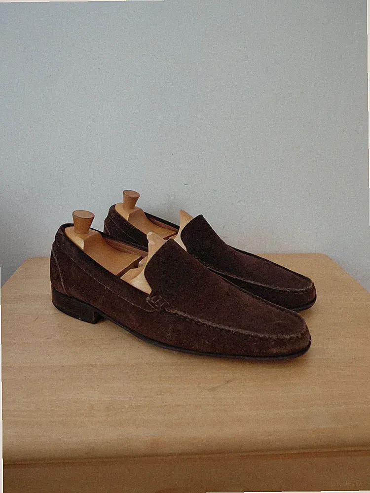 Loake For Charles Tyrwhitt Penny Loafer 7,5 Braun Wildleder Schuhe Smart Freizeit 41,5