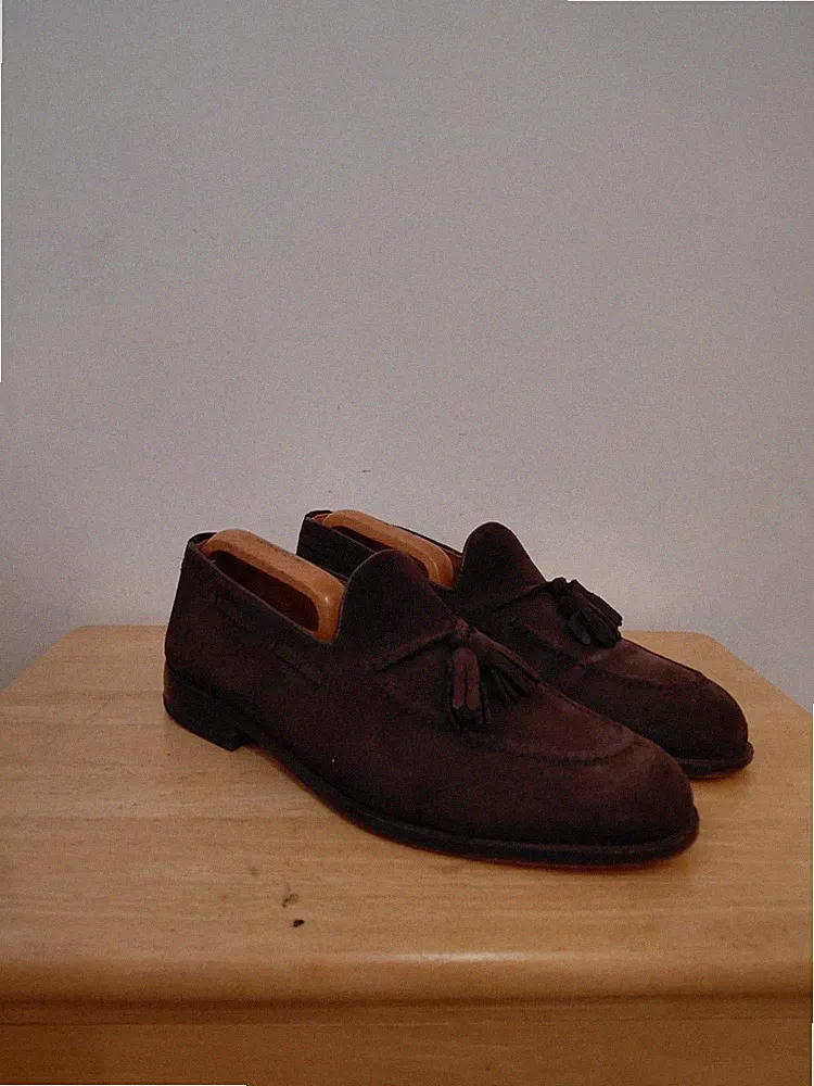 Loake For Charles Tyrwhitt Tassle Loafers 8 Braun Wildleder Schuhe 42 Englisch Dunkel
