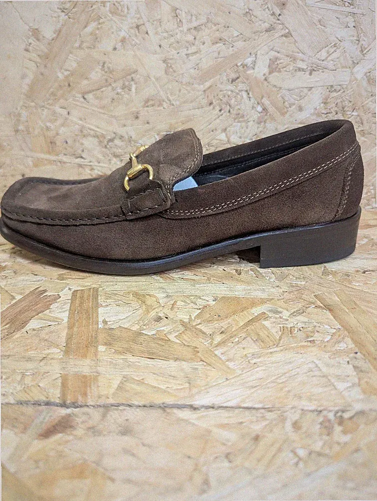 Loake Garda Braun Wildleder Schuhe UK 6 F EU 39 Leder Schnalle Halbschuhe Slipper Originalverpackt