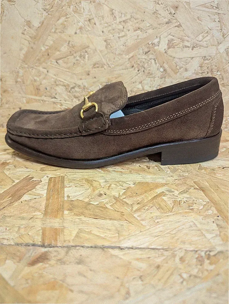 Loake Garda Braun Wildleder Schuhe UK 6 F EU 39 Leder Schnalle Halbschuhe Slipper Originalverpackt