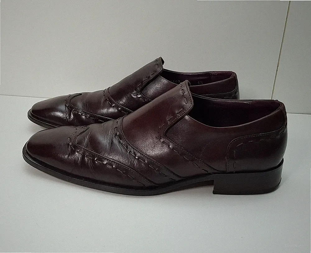 LOAKE GRÖSSE 6,5 UK EUR40 HERREN BRAUN LEDER SLIPPER SMART FLÜGELSPITZE HALBSCHUHE SCHUHE