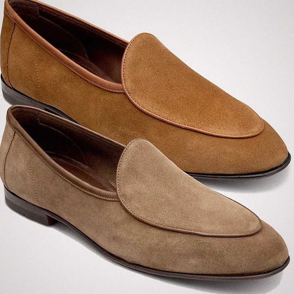 Loake Herren Belgrave Halbschuh Flint Kastanie Premium Wildleder Schuhe Größen UK7 bis UK12