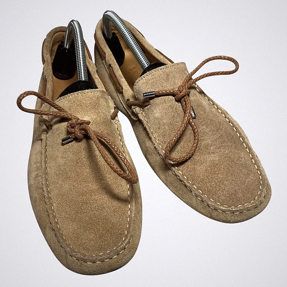Loake Lifestyle Wildleder Leder Fahrschuhe Halbschuhe Herren UK Größe 9 EU 43 Beige
