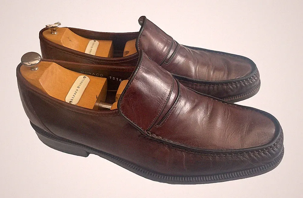 Loake Shoemaker Herren Braun MONACO Leder Halbschuhe Fahrschuhe Slipper UK 7,5