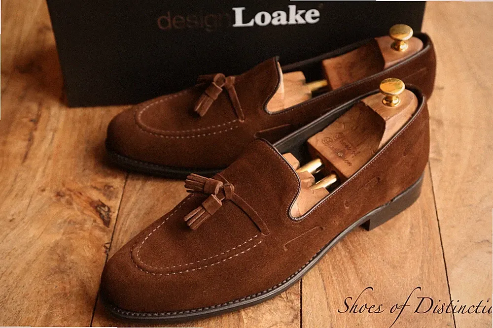 Loake Shoemaker UTAH Quasten Braun Wildleder Schuhe Halbschuhe Herren UK 12...