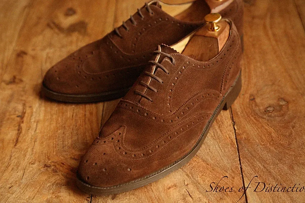 Loake Shoemakers Braun Wildleder Oxford Brogue Schuhe Herren UK 9 US 10 EU 43